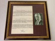 FRANZ VON PAPEN SIGNED DOCUMENT PROFESSIONALLY FRAMED WITH A CERTIFICATE OF AUTHENTICITY