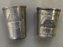 VINTAGE USSR SOVIET ARMENIA SILVER VODKA DRINKING CUPS