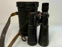 WWII GERMAN HENSOLDT-WETZLAR 1943 7X56 BINOCULARS WITH CASE