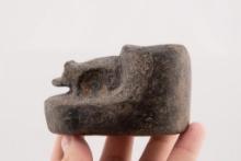 A 3-5/8" Cerimonial Bear Effigy Pipe. From Lauderdale Co. Alabama
