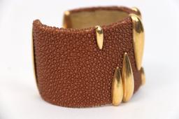 De Grisogono Galuchat 18k Gold Mocha Bracelet