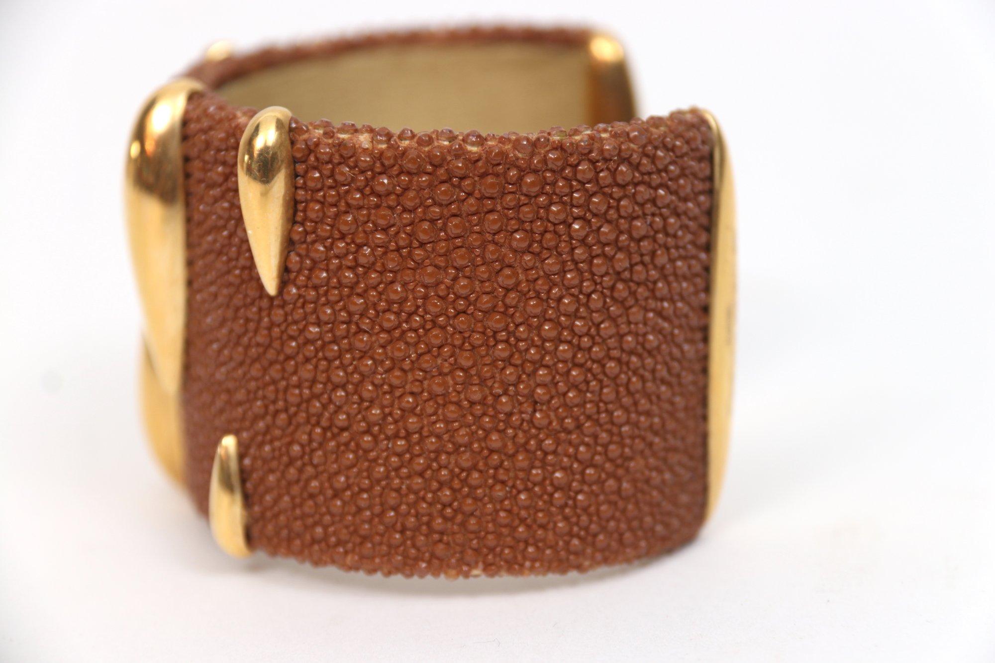 De Grisogono Galuchat 18k Gold Mocha Bracelet