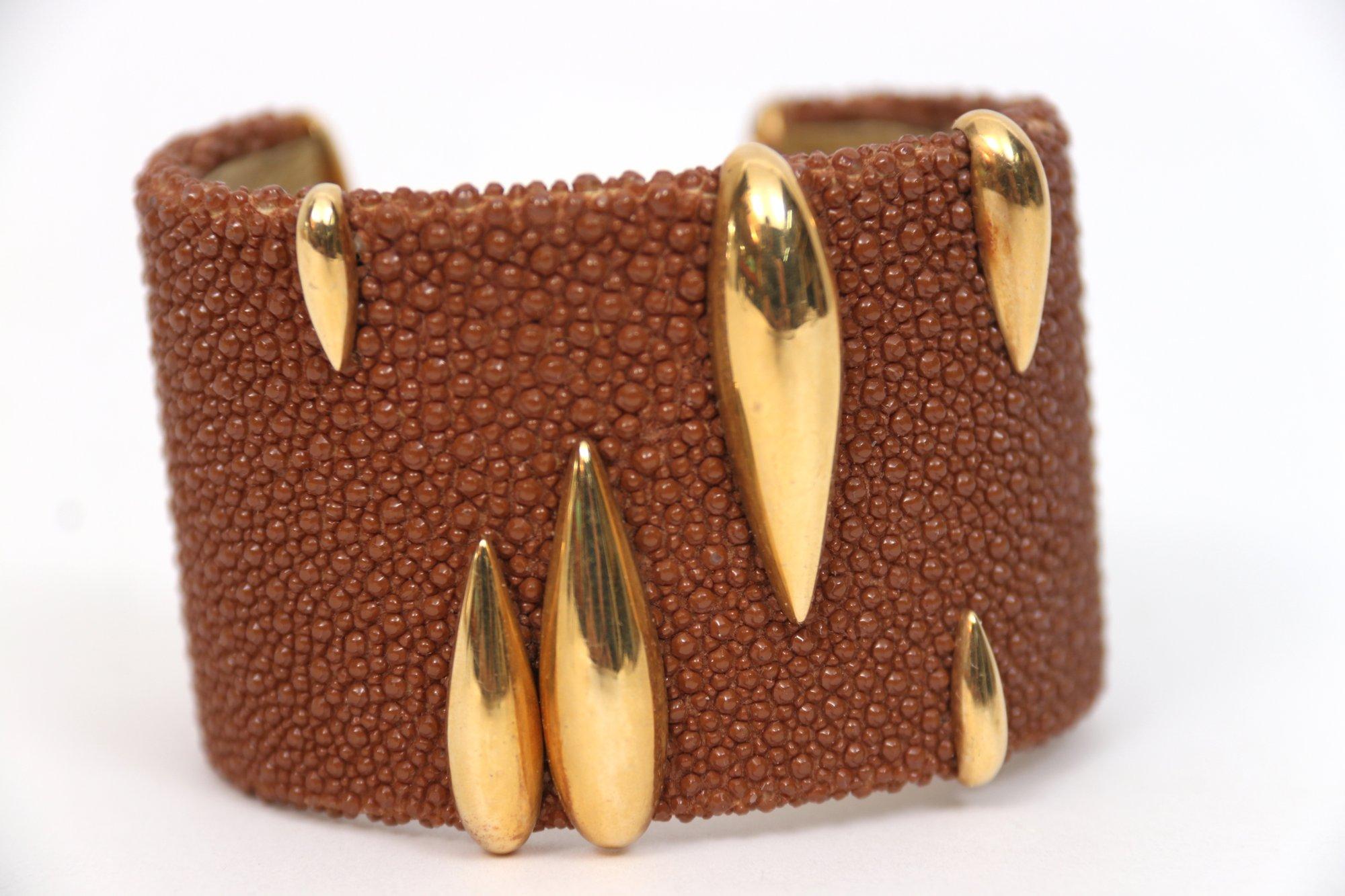 De Grisogono Galuchat 18k Gold Mocha Bracelet