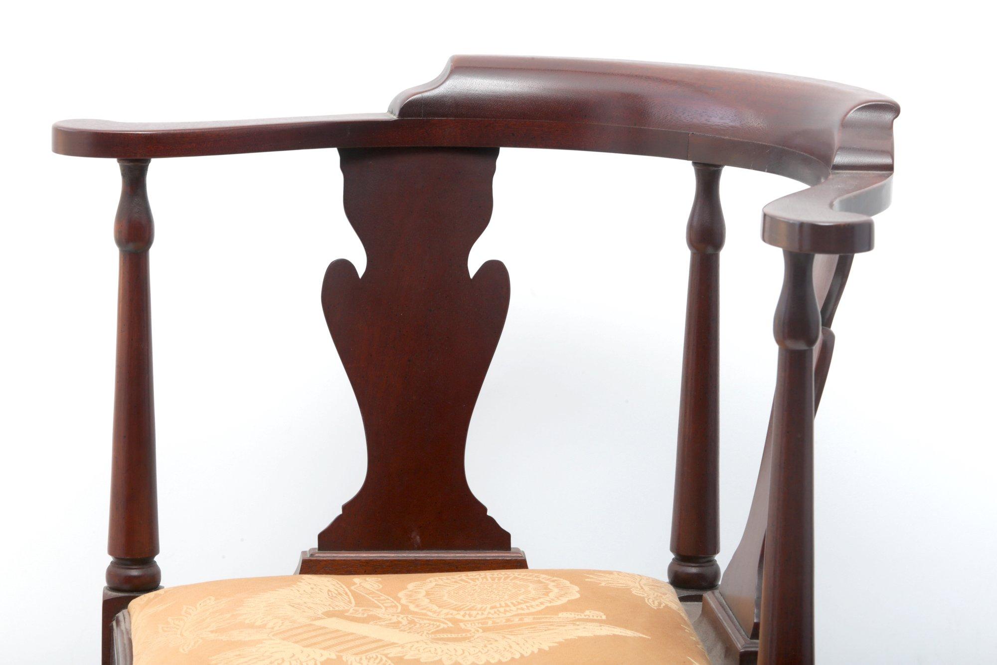 Cherrywood Corner/sword Back Chair-Bicentennial Markings