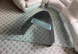 Oversized Glass And Acrylic Post Modern Coffee Table