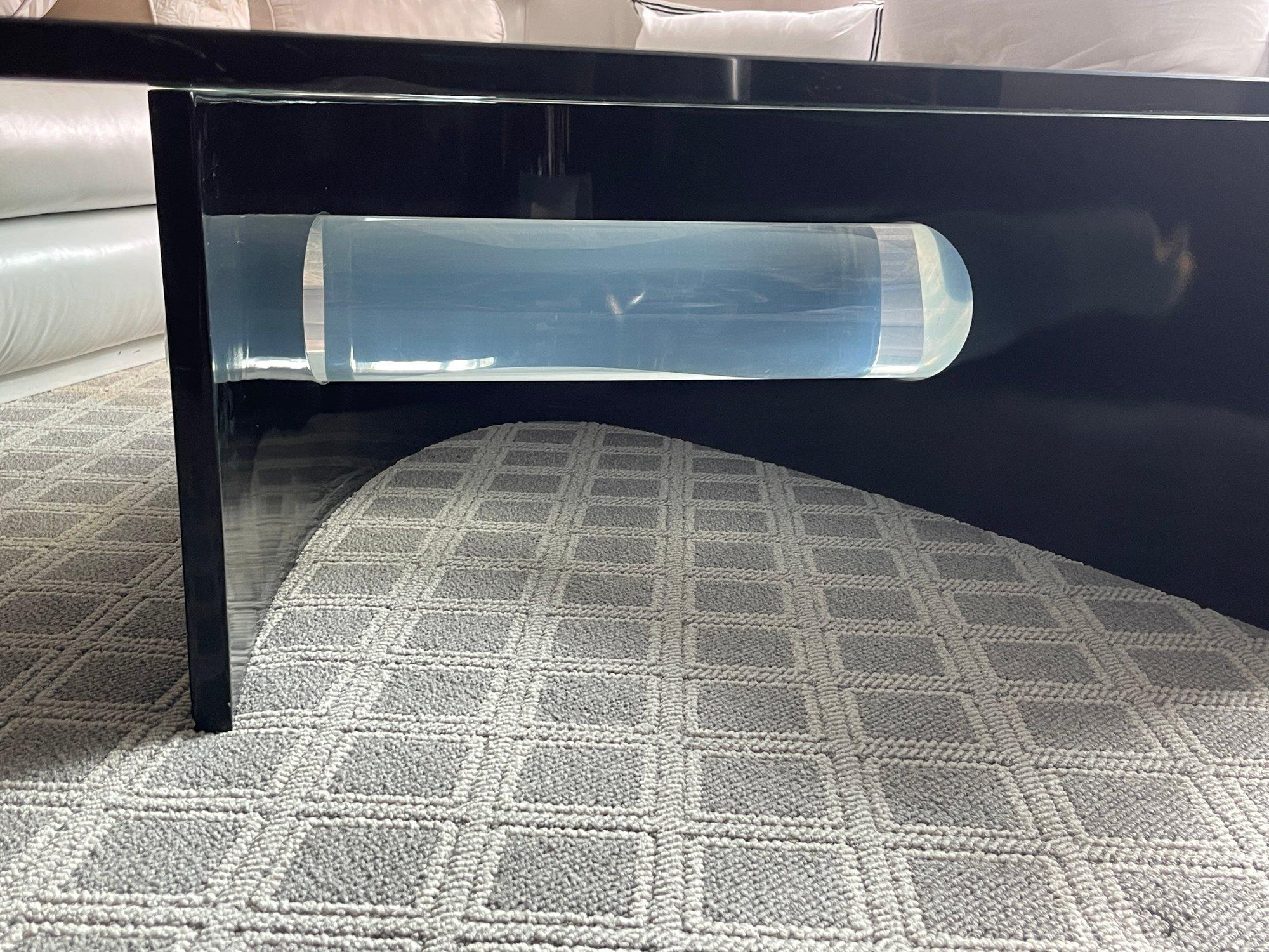 Oversized Glass And Acrylic Post Modern Coffee Table