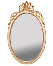 Oval Gold Painted Wall Mirror With Bow Finial