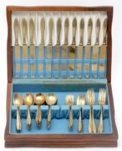 Mid Century Dirilyte Gold Tone Flatware Set