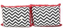 Pair Of Blackwhite And Red Pillows