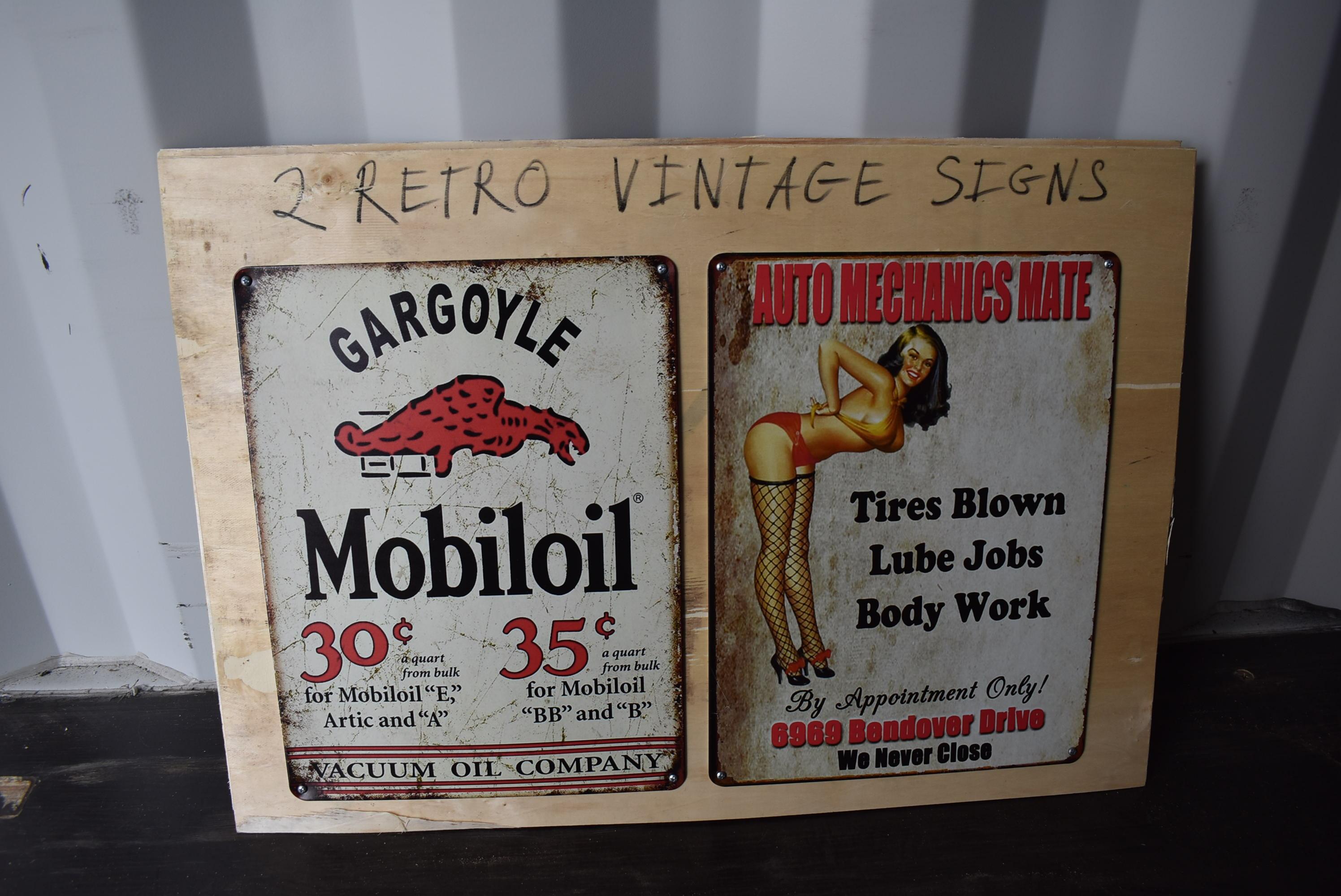 Two retro vintage signs