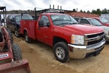 Chevy 2500HD red utility truck