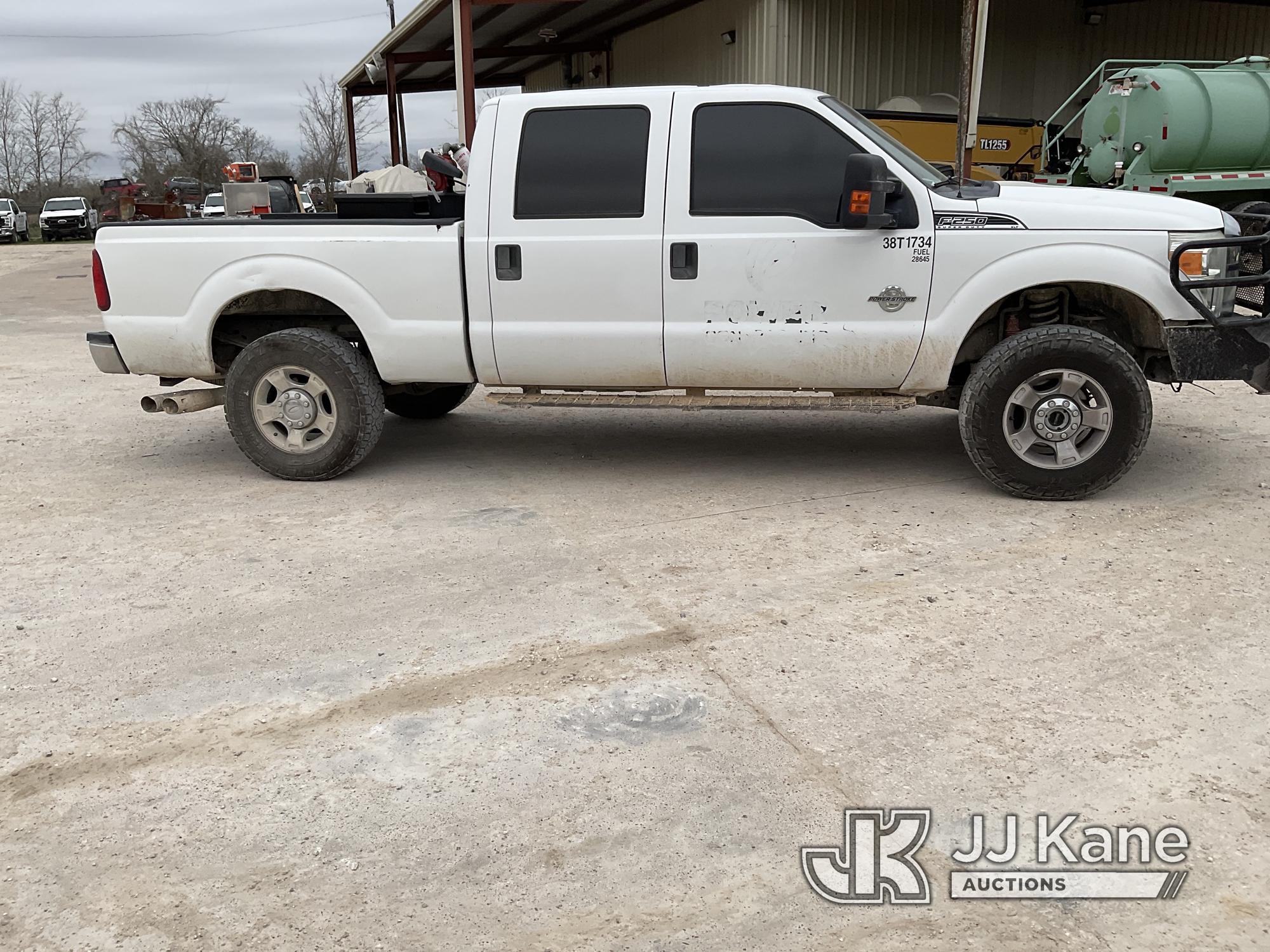 (Alvin, TX) 2012 Ford F250 4x4 Crew-Cab Pickup Truck Runs & Moves)  (Check Engine Light Is On, Minor