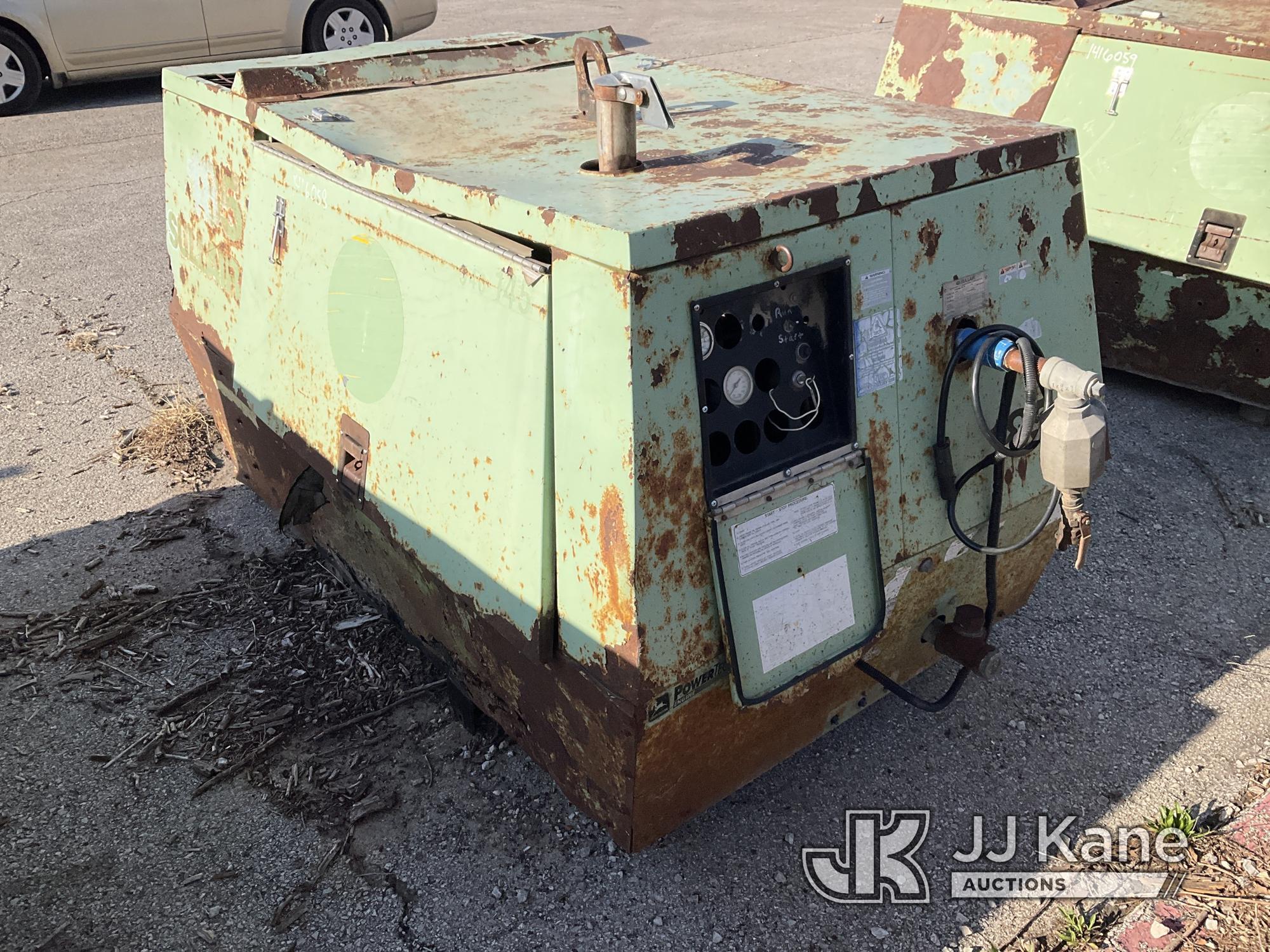 (Kansas City, MO) 2005 Sullair 185 Air Compressor, skid mtd Non-Running, Parts Machine