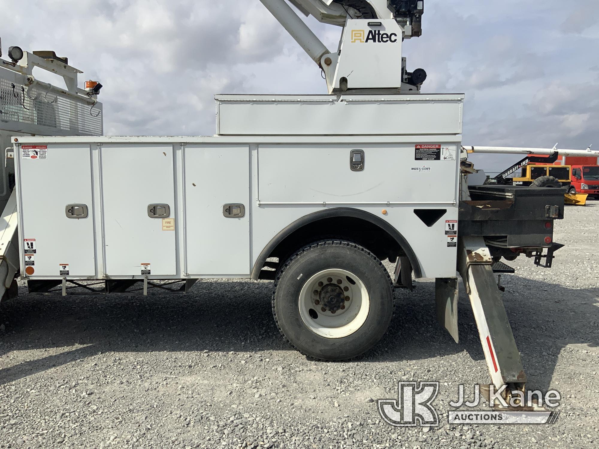 (Hawk Point, MO) Altec DM47B-TR, Digger Derrick rear mounted on 2017 Freightliner M2106 Utility Truc