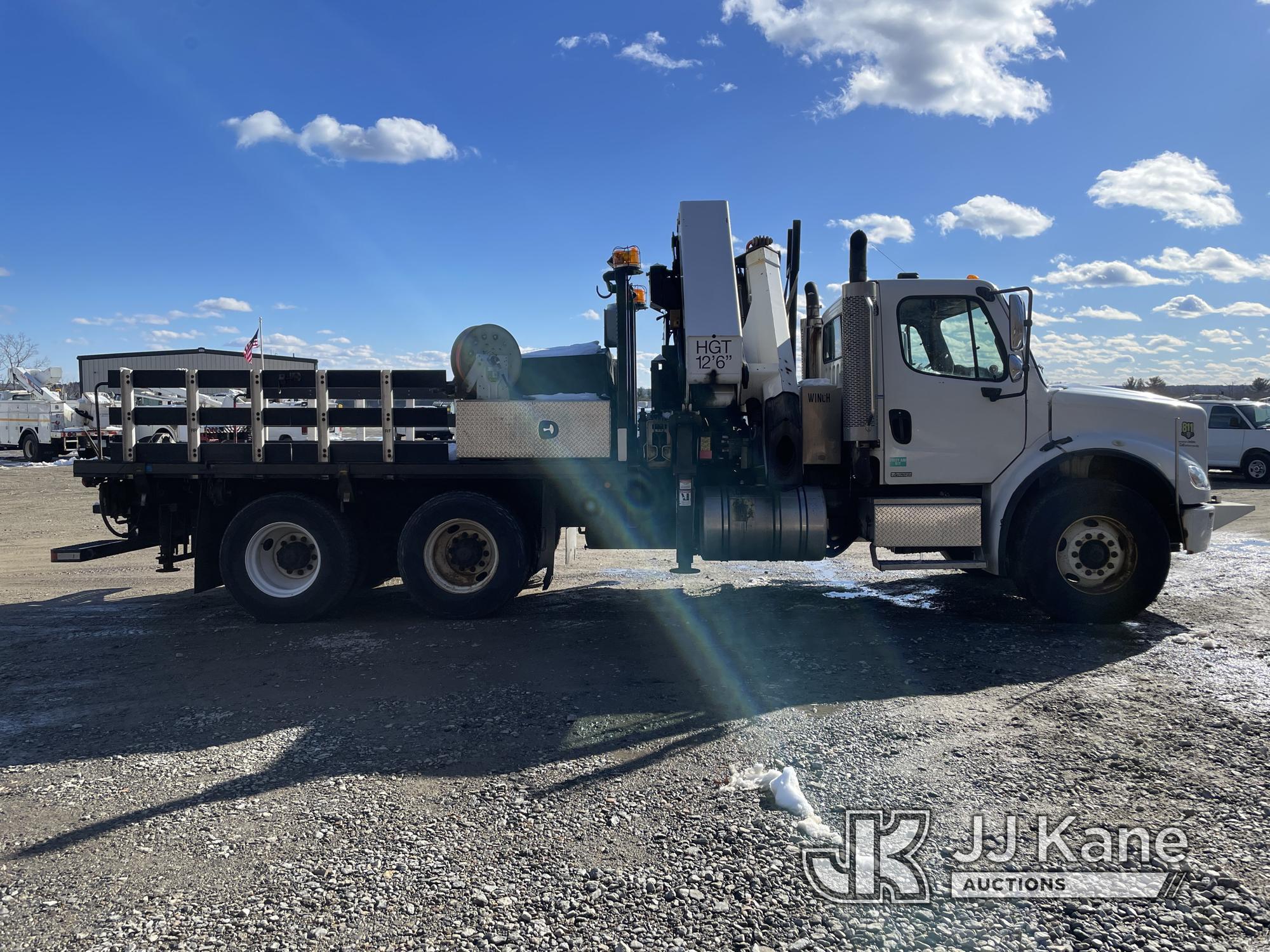 (Shrewsbury, MA) Palfinger PK36002, Knuckleboom Crane mounted behind cab on 2007 Freightliner M2 112