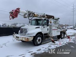 (Charlotte, MI) Altec DM45, Digger Derrick rear mounted on 2005 International 4300 Flatbed/Utility T