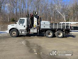 (Shrewsbury, MA) Palfinger PK36002, Knuckleboom Crane mounted behind cab on 2007 Freightliner M2 112