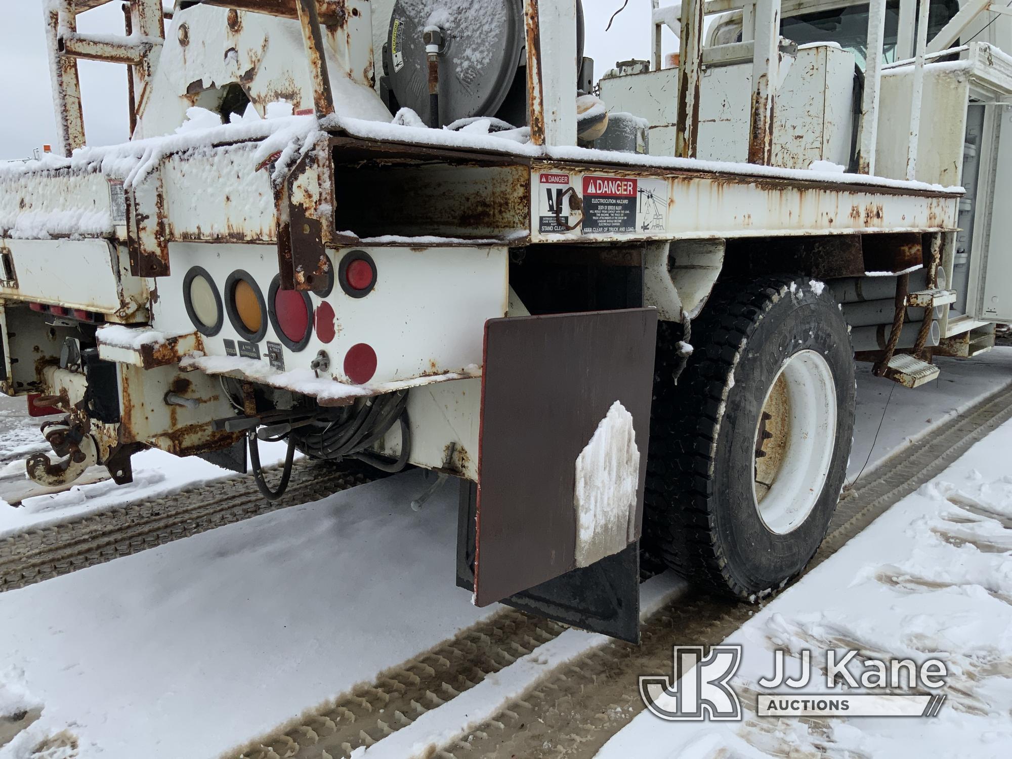 (Charlotte, MI) Altec DM45, Digger Derrick rear mounted on 2005 International 4300 Flatbed/Utility T