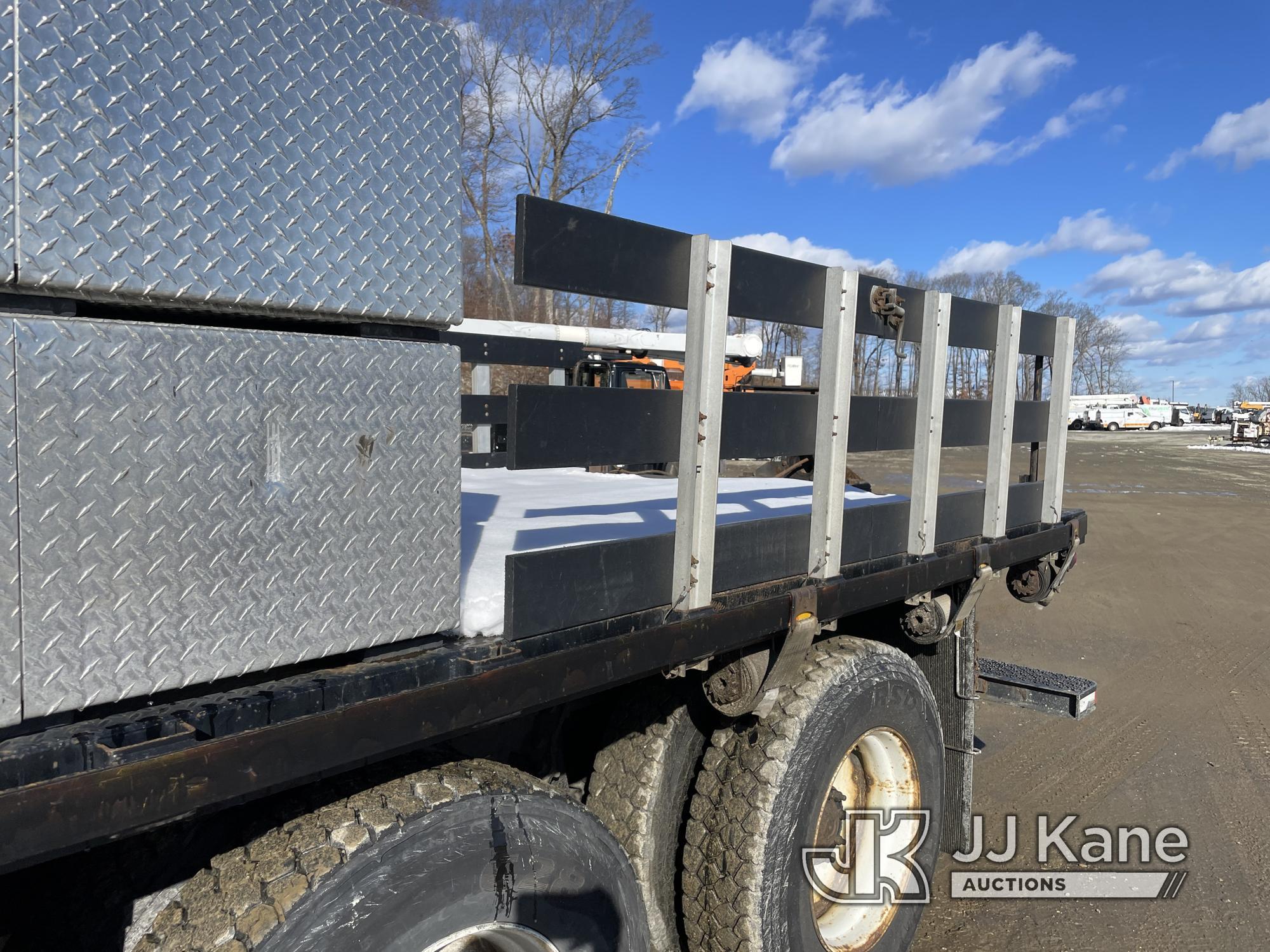 (Shrewsbury, MA) Palfinger PK36002, Knuckleboom Crane mounted behind cab on 2007 Freightliner M2 112