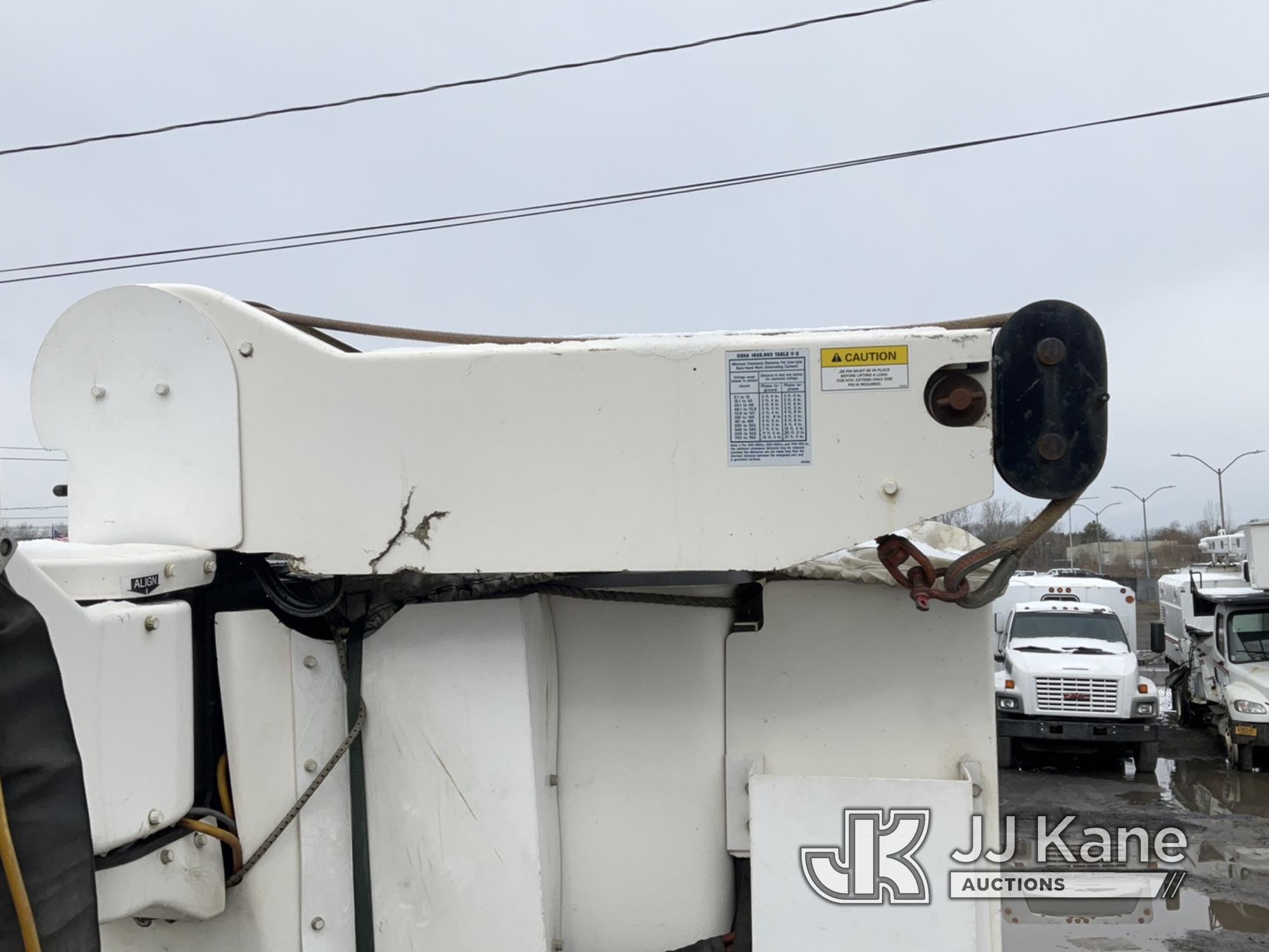 (Rome, NY) Terex/HiRanger TM-105, Articulating & Telescopic Material Handling Bucket Truck rear moun