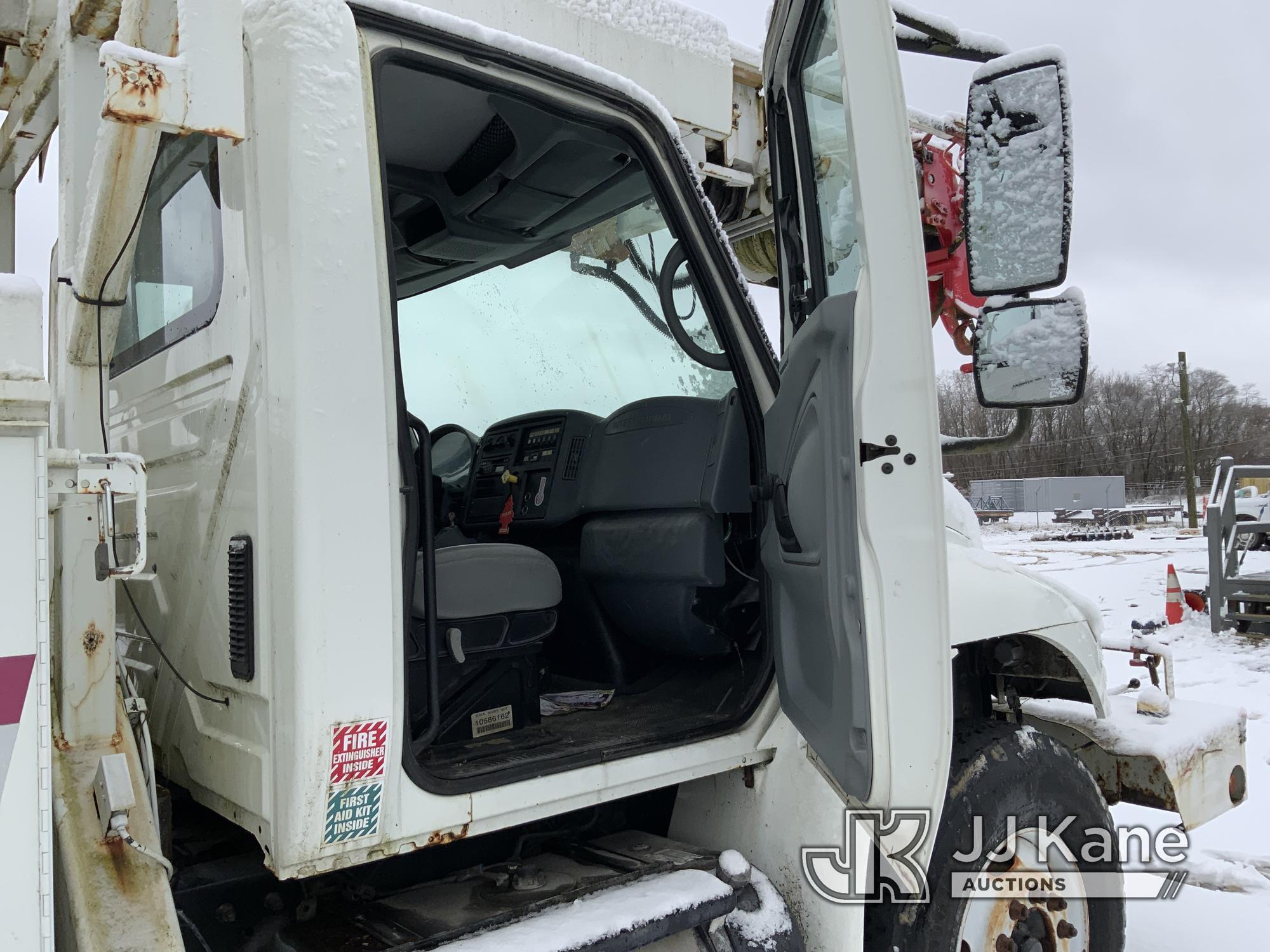 (Charlotte, MI) Altec DM45, Digger Derrick rear mounted on 2005 International 4300 Flatbed/Utility T