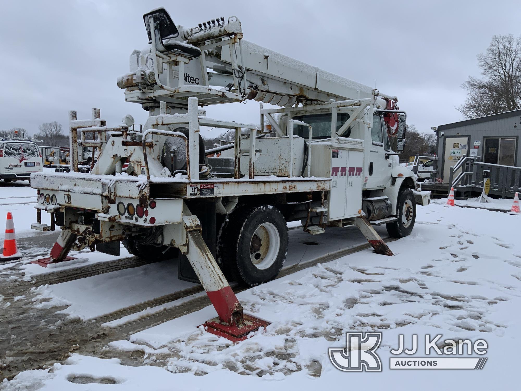 (Charlotte, MI) Altec DM45, Digger Derrick rear mounted on 2005 International 4300 Flatbed/Utility T