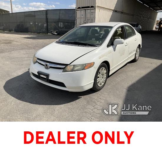 (Jurupa Valley, CA) 2007 HONDA CIVIC 4-Door Sedan Runs & Moves, CNG Tank Expired: 10/2021