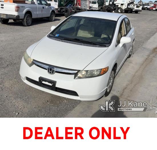 (Jurupa Valley, CA) 2006 HONDA CIVIC 4-Door Sedan Runs & Moves, CNG Tank Expired In 2022