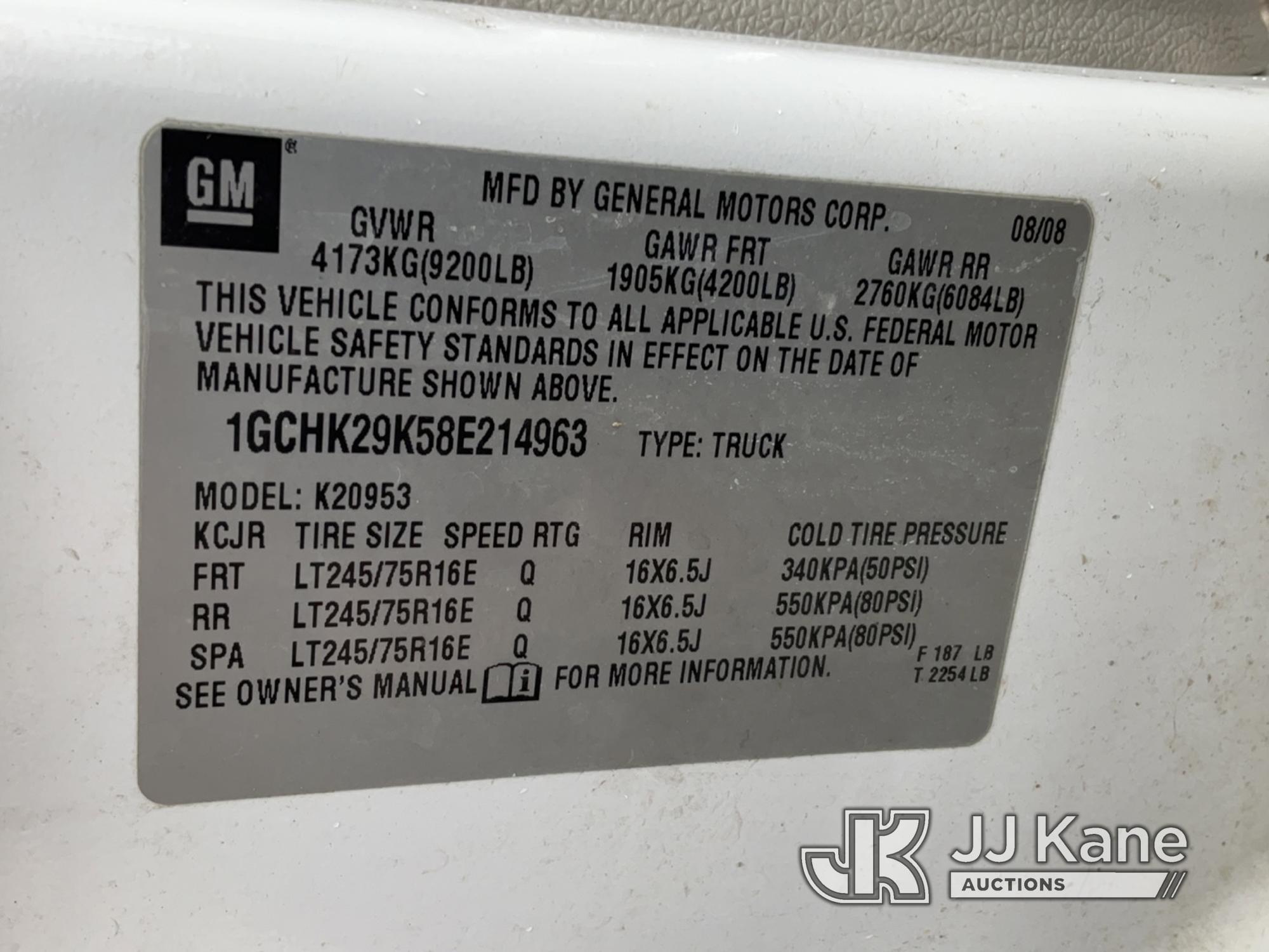 (Verona, KY) 2008 Chevrolet Silverado 2500HD 4x4 Extended-Cab Pickup Truck Runs & Moves) (Check Engi