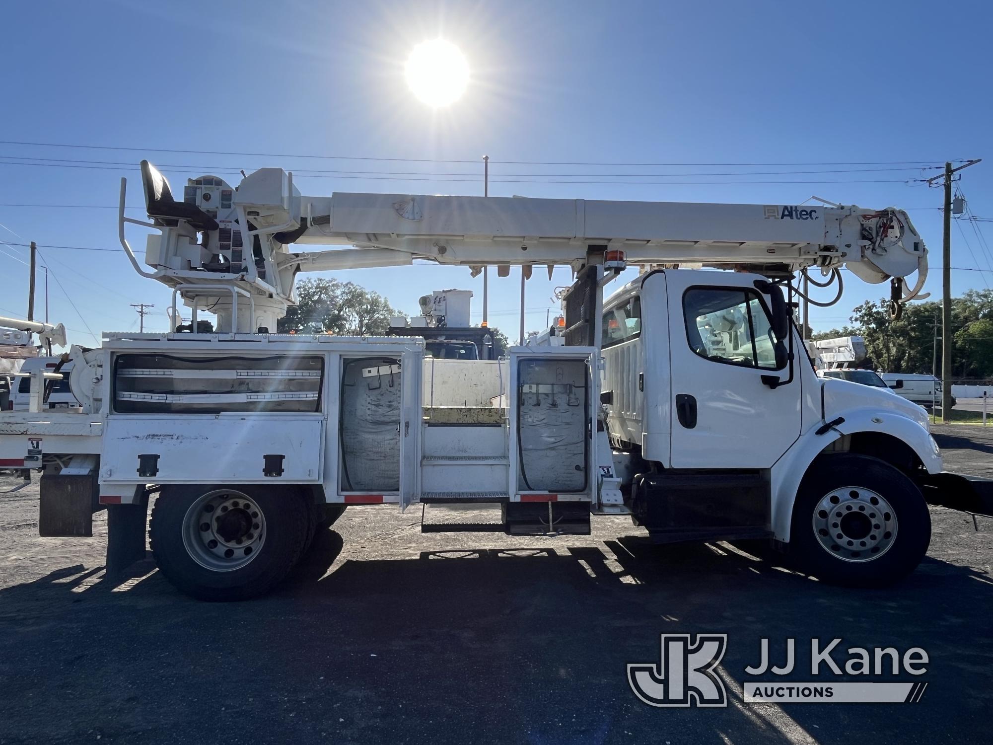 (Tampa, FL) Altec DC47-TR, Digger Derrick rear mounted on 2014 Freightliner M2 106 Utility Truck Run