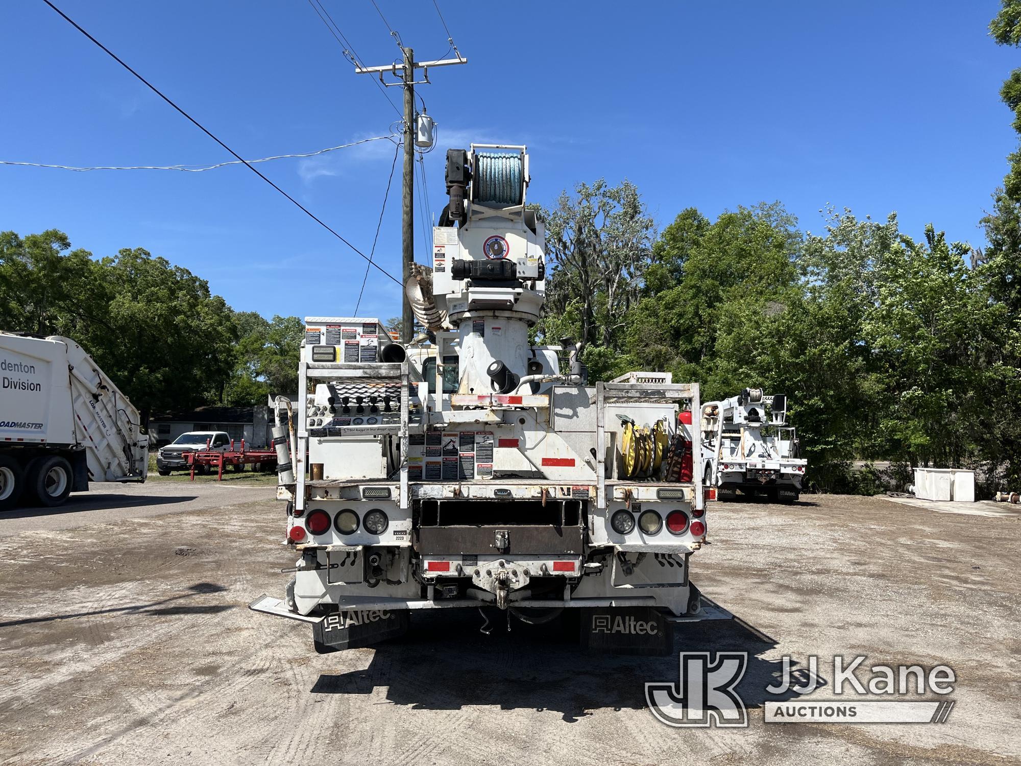 (Tampa, FL) Altec DM47-TR, Digger Derrick rear mounted on 2013 International 7300 4x4 Utility Truck,