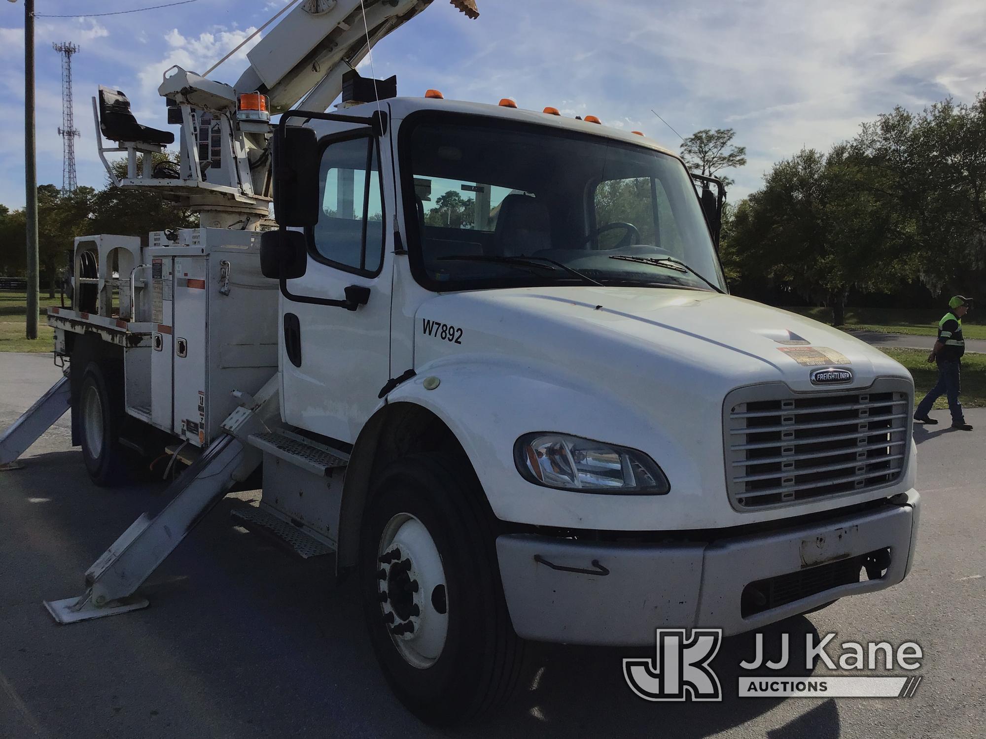 (Ocala, FL) Altec DM47B-TR, Digger Derrick rear mounted on 2017 Freightliner M2 106 Flatbed/Utility