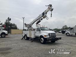 (Villa Rica, GA) Texex 4047, Digger Derrick rear mounted on 2009 Ford F-750 Utility Truck Runs, Move