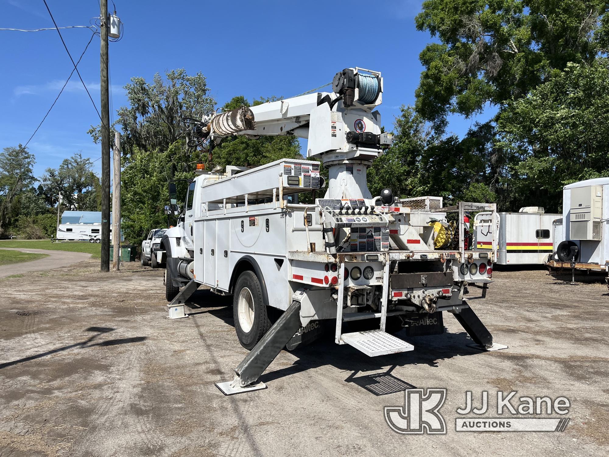 (Tampa, FL) Altec DM47-TR, Digger Derrick rear mounted on 2013 International 7300 4x4 Utility Truck,