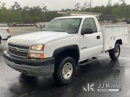 (Supply, NC) 2005 Chevrolet Silverado 2500HD 4x4 Service Truck, Co-Op Unit Runs & Moves) (Minor Body