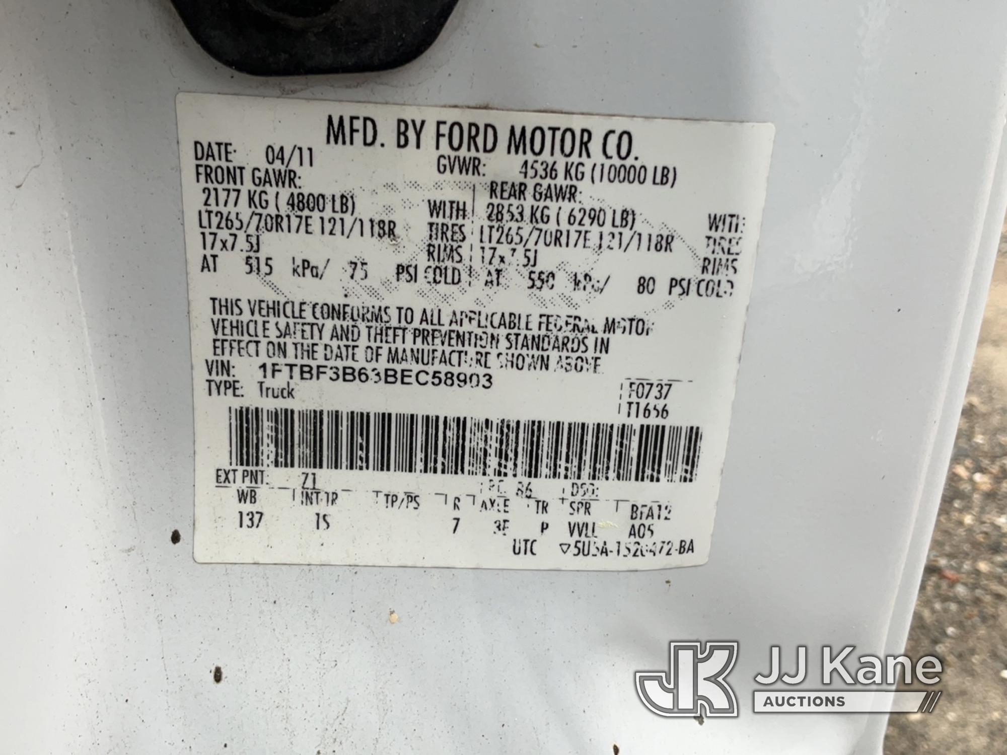 (Charlotte, NC) 2011 Ford F350 4x4 Mechanics Service Truck Runs & Moves)( Paint,Body & Rust Damage)(