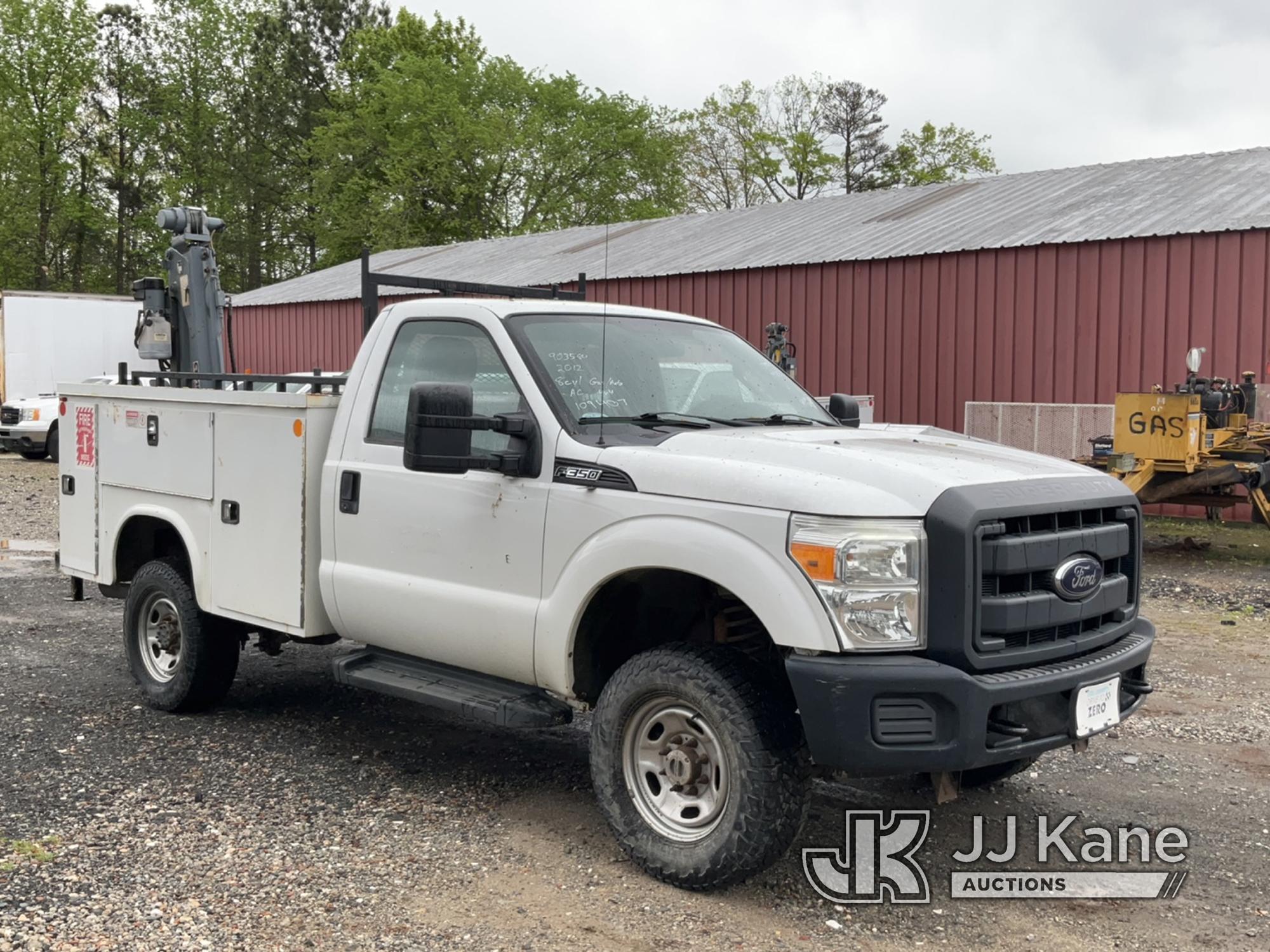 (Charlotte, NC) 2012 Ford F350 4x4 Mechanics Truck Runs & Moves) (Crane Not Operating, Condition Unk