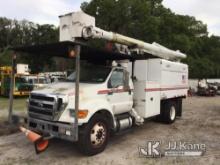 Altec LR756, Over-Center Bucket Truck mounted behind cab on 2015 Ford F750 Chipper Dump Truck Seller