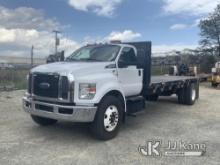 2018 Ford F650 Flatbed Truck Runs, Moves