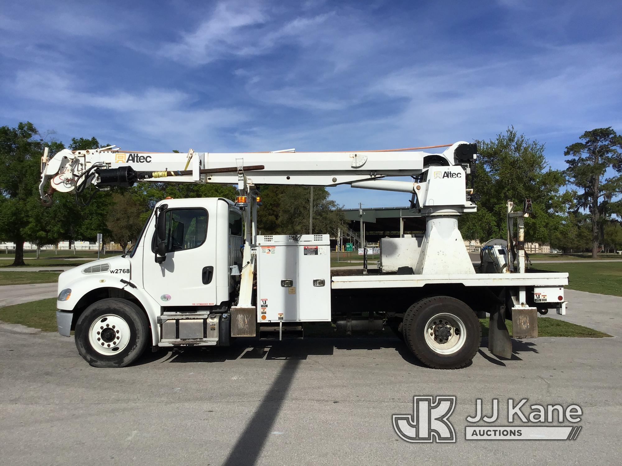 (Ocala, FL) Altec DM47-TR, Digger Derrick rear mounted on 2017 Freightliner M2 106 Flatbed/Utility T