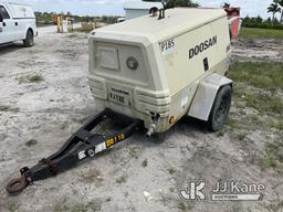 (Westlake, FL) 2012 Ingersol Rand P185WJD Portable Air Compressor, trailer mtd Runs & Builds Air Pre