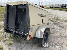 (Westlake, FL) 2012 Ingersol Rand P185WJD Portable Air Compressor, trailer mtd Runs & Builds Air Pre