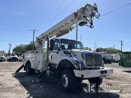 (Tampa, FL) Altec DM47-TR, Digger Derrick rear mounted on 2013 International 7300 4x4 Utility Truck,