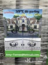 1 Set of 2023 Greatbear 20ft Bi-Parting Wrought Iron Gate with Deer Artwork (New/Unused) NOTE: This 