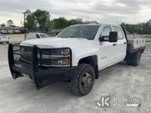 2016 Chevrolet Silverado 3500HD 4x4 Crew-Cab Flatbed Truck Runs & Moves) (Check Engine Light On) (Pa