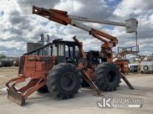 (South Beloit, IL) HiRanger XT52, Over-Center Bucket Truck mounted on 1983 John Deere 640G Rubber Ti