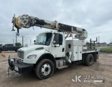 Altec DM47-BR, Digger Derrick rear mounted on 2013 Freightliner M2 106 Flatbed/Utility Truck Runs an