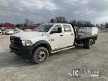 2012 Dodge Ram 5500 4x4 Crew-Cab Flatbed Truck Runs & Moves) (Service 4WD Light On