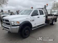 2014 RAM 5500 4x4 Crew-Cab Flatbed Truck Runs & Moves