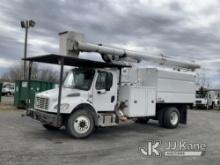 Altec LR7-60E70, Over-Center Elevator Bucket Truck mounted behind cab on 2018 Freightliner M2 106 Ch